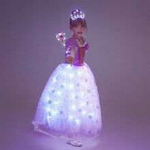 Load image into Gallery viewer, Light Up Girl Princess Rapunzel Dress for Birthday Cosplay Halloween Party Outfit Princess Dress Up SHINYOU
