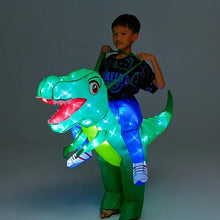 Load image into Gallery viewer, Kids Inflatable Costume, Dinosaur T-REX Costumes with LED Light（Green） SHINYOU
