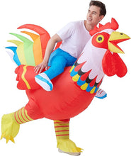 Cargar imagen en el visor de la galería, Inflatable Chicken Costume Rooster Adult Light Up Cosplay Halloween Costume for Man Women SHINYOU

