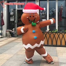 Cargar imagen en el visor de la galería, Adult inflatable Costumes Gingerbread Man Halloween Christmas SHINYOU
