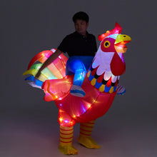 Charger l&#39;image dans la galerie, Inflatable Chicken Costume Rooster Adult Light Up Cosplay Halloween Costume for Man Women SHINYOU
