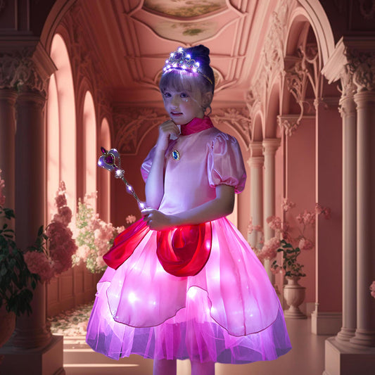 Encanto Princess Led Light Up Robe pour fille Cosplay Isabela