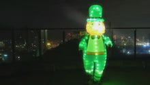 Cargar y reproducir el video en el visor de la galería, ST Patrick&#39;s Day Adult luminous  Inflatable Leprechaun Costume With LED Light for Man And Women
