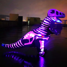 Lade das Bild in den Galerie-Viewer, Adult Dinosaur Costumes, Inflatable T-Rex Dinosaur Halloween Blow Up With Voice Control LED Lights,Cosplay SHINYOU
