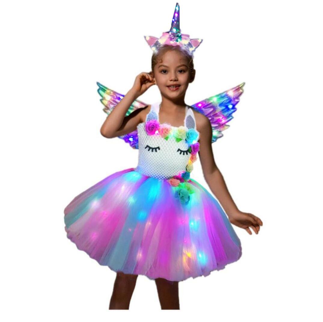 Unicorn Costume dress for Little Girls Flower dress light color – SHINYOU